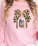 Leopard Coquette Bow Jesus Sweatshirt