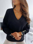 V-Neck Long Sleeve Sweatshirt