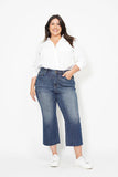 JB High Waisted Back Pocket Embroidery Wide Jean Crop