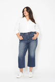 JB High Waisted Back Pocket Embroidery Wide Jean Crop