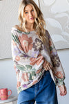 Winter Floral Oversized Sweatshirt