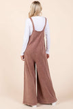 MINERAL WASH BUTTONED STRAP JUMPSUIT OVERALLS