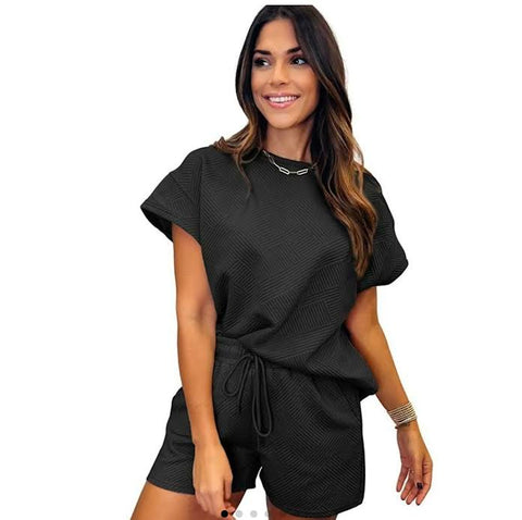 WOMEN'S TEXTURED SHORT SET