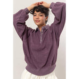 Collared Half-Button Sweatshirt