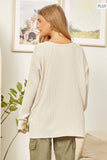 CURVY V Neck Long Sleeve Top