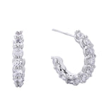 White Gold Dipped Cubic Zirconia Hoop Earring