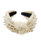 Pearl Beads Embellished Knot Headband