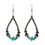 Chip Turquoise With Navajo Pearl Earrings