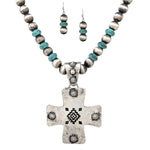 Navajo Pearl Necklace w/ Cross Pendant