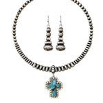 Western Navajo Pearl Wire Necklace & Earrings Set