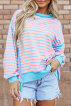 High-Low Striped Sweatshirt