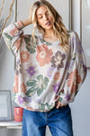 Winter Floral Oversized Sweatshirt