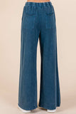 MINERAL WASH FRENCH TERRY WIDE LEG PANTS