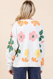 MINERAL WASH FLOWER PRINT FRENCH TERRY SWEATSHIRT