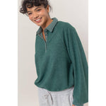 Collared Half-Button Sweatshirt