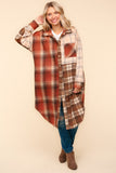 Flannel Plaid Oversized Shacket with Pockets