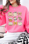 Fall Girly Doodle Graphic Fleece Sweatshirts