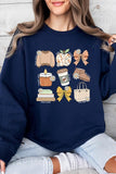 Fall Girly Doodle Graphic Fleece Sweatshirts