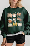 Fall Girly Doodle Graphic Fleece Sweatshirts