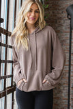 URBAN RIBBED HOODIE TOP