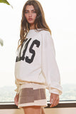 'TEXAS' Print Oversized Sweatshirt