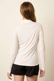 RIB MOCK NECK LONG SLEEVE KNIT TOP