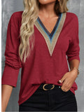 V-Neck Long Sleeve T-Shirt