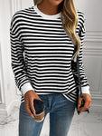 Ivy Lane Striped Round Neck Long Sleeve Sweatshirt