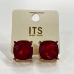 RED STONE EARRINGS