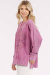 FLOWER PATCH MINERAL WASH LONG SLEEVE TOP