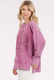 FLOWER PATCH MINERAL WASH LONG SLEEVE TOP