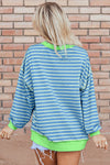 High-Low Striped Sweatshirt