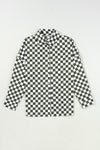 Checkered Collared Neck Long Sleeve Shirt