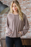 URBAN RIBBED HOODIE TOP