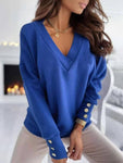 V-Neck Long Sleeve Sweatshirt