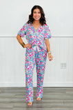 PREORDER: Button Front Pajama Pant Set in Three Prints