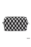 CHECKERED MAKEUP COSMETIC POUCH BAG
