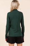 RIB MOCK NECK LONG SLEEVE KNIT TOP