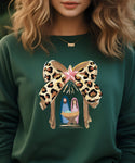 Leopard Coquette Bow Jesus Sweatshirt