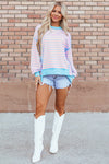 High-Low Striped Sweatshirt