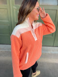 PREORDER: Half Zip Fleece Pullover in Sherbet