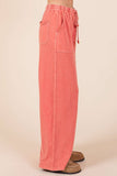 MINERAL WASH FRENCH TERRY WIDE LEG PANTS