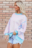 High-Low Striped Sweatshirt