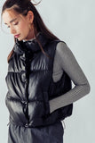 Stand Collar Relaxed Cropped Puffer Vest