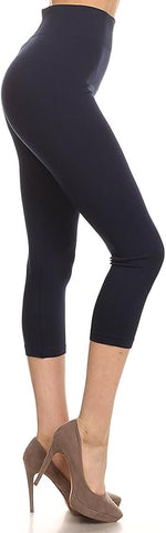 Yelete Plus Size Women's Capri Seamless Leggings