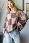 Winter Checkered Long Sleeve Sweatshirt