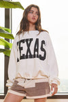 'TEXAS' Print Oversized Sweatshirt