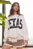 'TEXAS' Print Oversized Sweatshirt