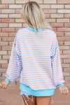 High-Low Striped Sweatshirt