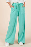 MINERAL WASH FRENCH TERRY WIDE LEG PANTS